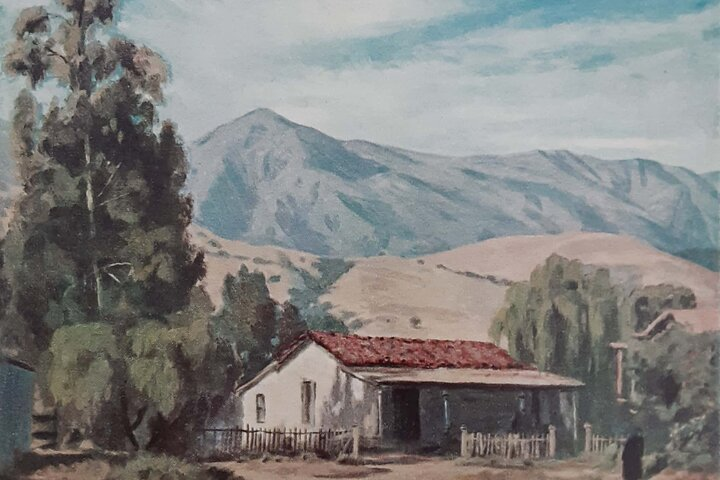 Downtown Santa Barbara, in the "Adobe Days" (early 1800's)